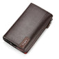 Baellerry Men PU Leather Clutch Business Casual  Lychee Pattern Zipper Wallet(Brown)