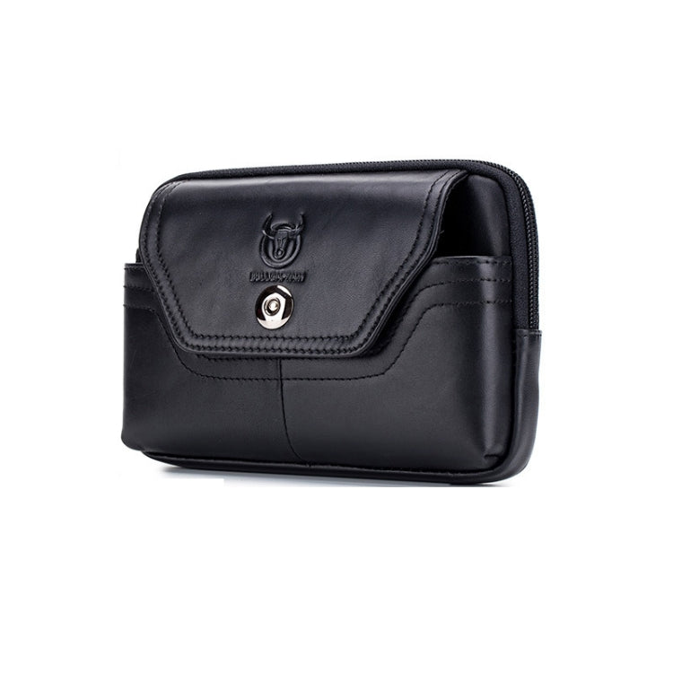 BULL CAPTAIN Sac banane multifonctionnel en cuir pour homme (noir-04)
