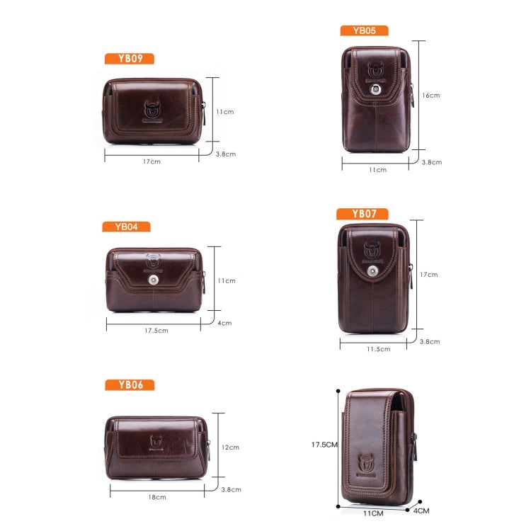 Sac banane multifonctionnel en cuir BULL CAPTAIN pour homme (noir-08)