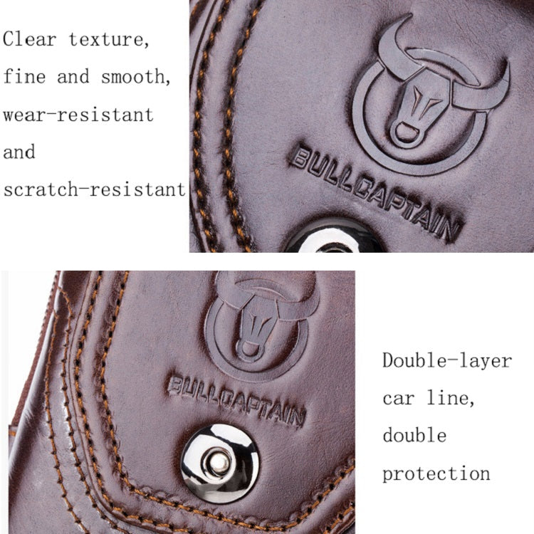 Sac banane multifonctionnel en cuir BULL CAPTAIN pour homme (noir-08)