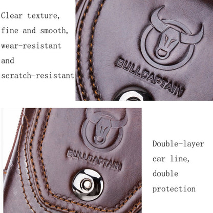 Sac banane multifonctionnel en cuir BULL CAPTAIN pour homme (noir-08)