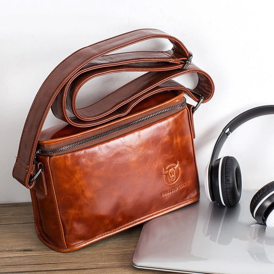 Sac Messager à Bandoulière en Cuir pour Homme BULL CAPTAIN (Marron)