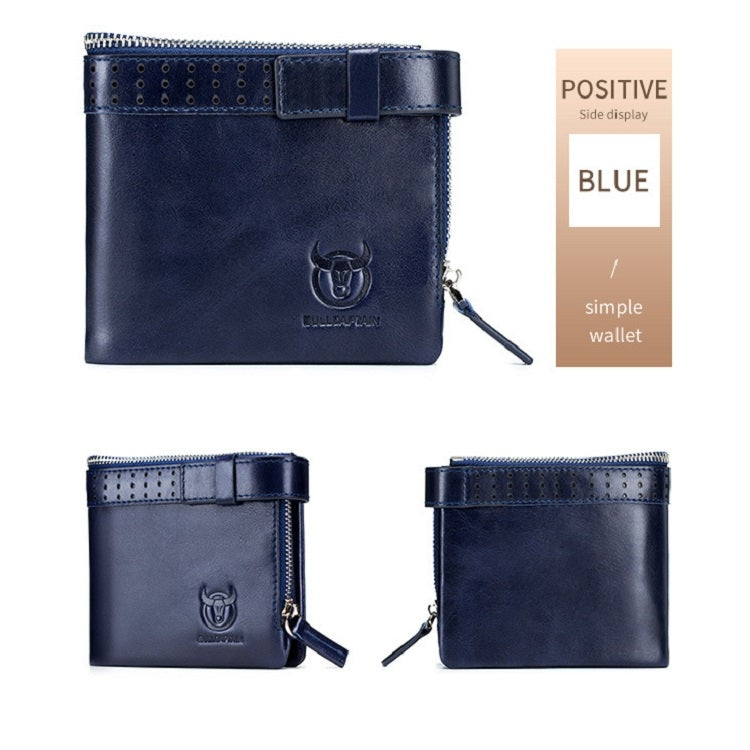 BULL CAPTAIN Portefeuille Anti-Vol en Cuir Brossé Pour Homme (Bleu)