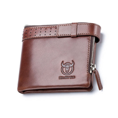 BULL CAPTAIN Anti-theft Brush Leather Wallet For Men(Brown)
