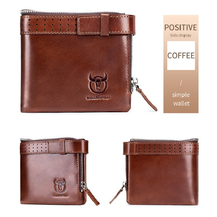 BULL CAPTAIN Anti-theft Brush Leather Wallet For Men(Brown)