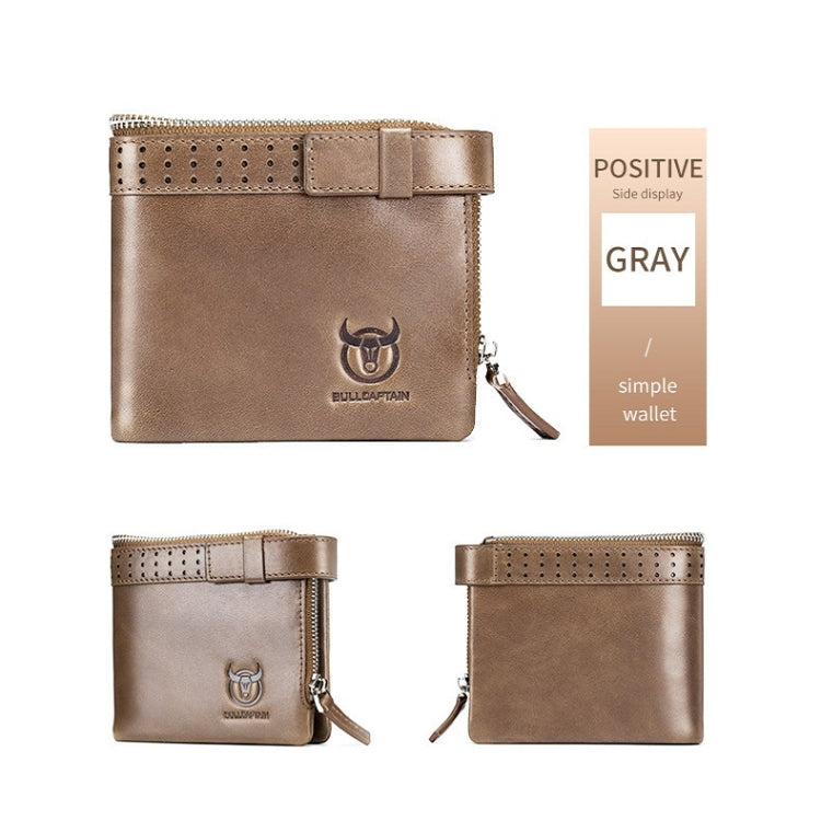 BULL CAPTAIN Anti-theft Brush Leather Wallet For Men(Grey)