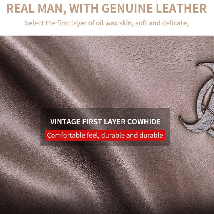 BULL CAPTAIN Portefeuille Anti-Vol en Cuir Brossé Pour Homme (Bleu)