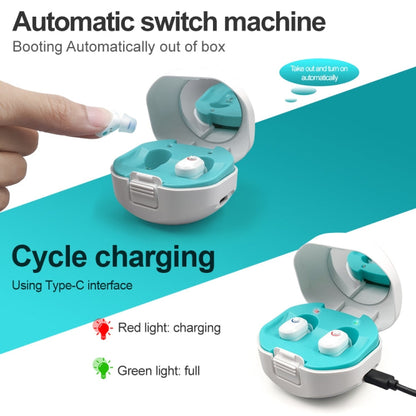 TWS On-Ear Sound Amplifier Hearing Aid with Charging Compartment(White)