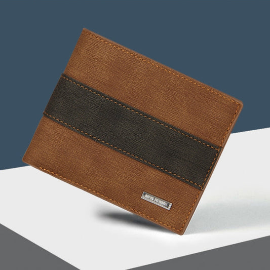 MenBense Grand Portefeuille Court Mat Multi-Cartes Grande Capacité (Marron Clair)