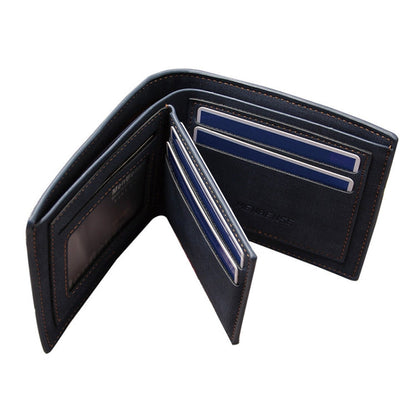 MenBense Large Capacity Short Multi-Card Matte Wallet(Light Brown)