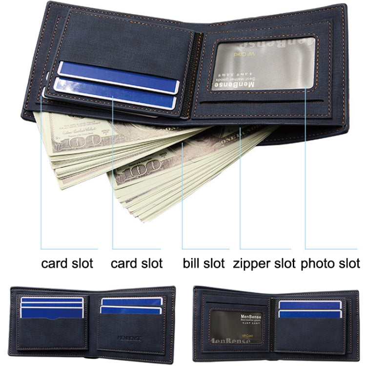 MenBense Large Capacity Short Multi-Card Matte Wallet(Light Brown)