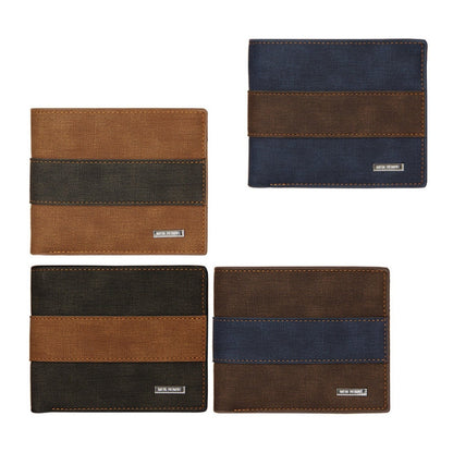 MenBense Large Capacity Short Multi-Card Matte Wallet(Light Brown)