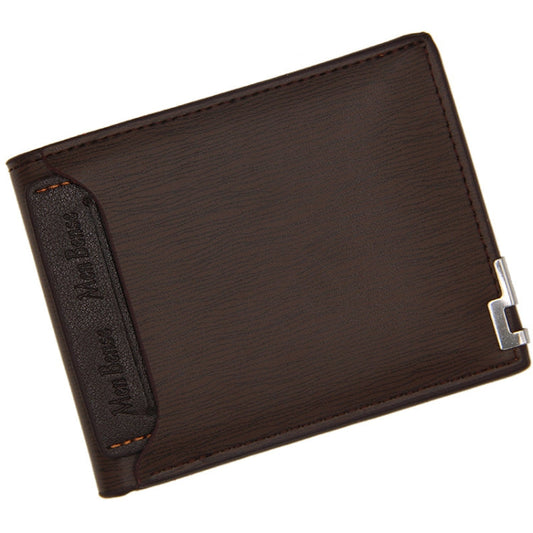 Porte-cartes portefeuille MenBense Court, mode, loisirs, pompage latéral en fer (marron foncé)
