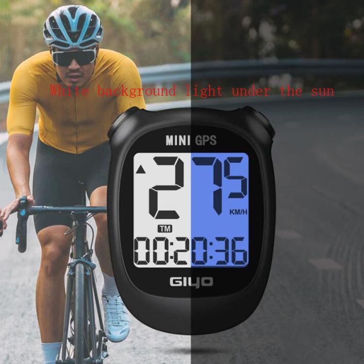 Ordinateur de vélo GPS sans fil GIYO M3 avec écran LCD et compteur de vitesse pour vélo de route (blanc)