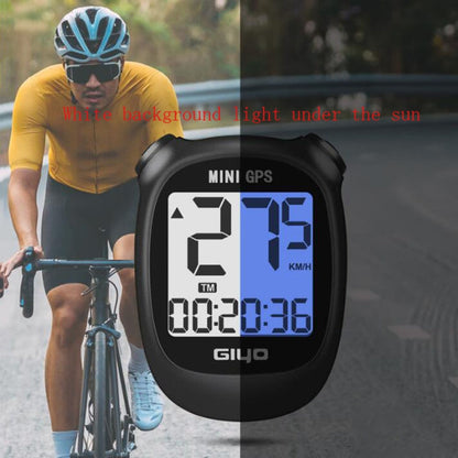 Ordinateur de vélo GPS sans fil GIYO M3 avec écran LCD et compteur de vitesse pour vélo de route (blanc)