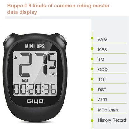 Ordinateur de vélo GPS sans fil GIYO M3 avec écran LCD et compteur de vitesse pour vélo de route (blanc)