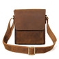 Vintage Crazy Horse Leather Men Shoulder Bag Messenger Bag(Brown Yellow)