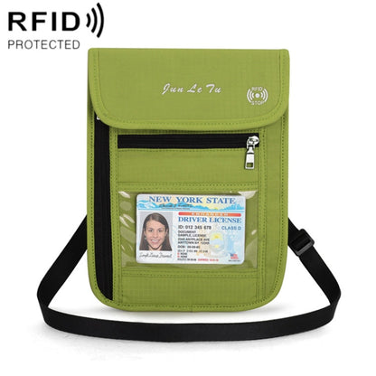 JunLeTu Multifunctional Messenger RFID Anti-Theft Passport Storage Bag(Green)