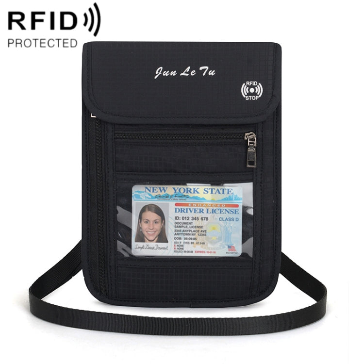 JunLeTu Multifunctional Messenger RFID Anti-Theft Passport Storage Bag(Black)