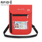 JunLeTu Multifunctional Messenger RFID Anti-Theft Passport Storage Bag(Red)