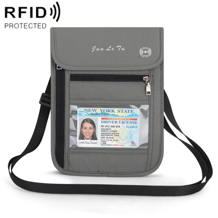 JunLeTu Multifunctional Messenger RFID Anti-Theft Passport Storage Bag(Light Grey)
