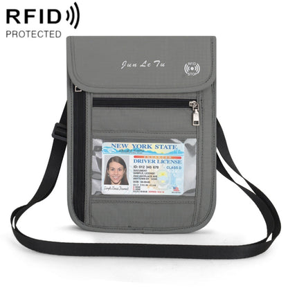 JunLeTu Multifunctional Messenger RFID Anti-Theft Passport Storage Bag(Light Grey)