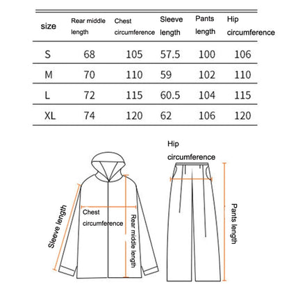 Raninfreem Outdoor Fashion Double Riding Reflection Raincoat Rain Pants Suit M(Cherry Powder)