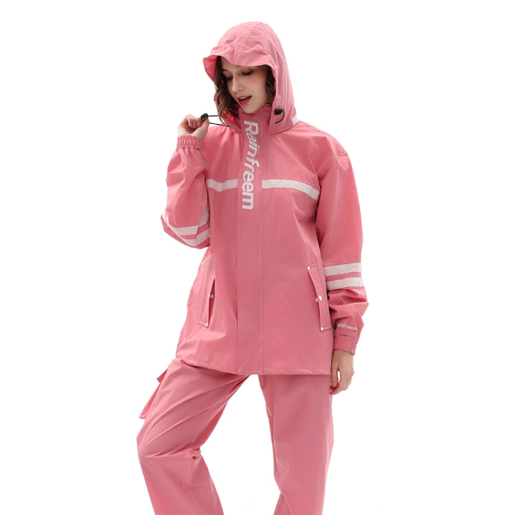 Raninfreem Vêtements d'extérieur Mode Double Équitation Réfléchissant Imperméable Pantalon de Pluie Costume L (Poudre de Cerise)
