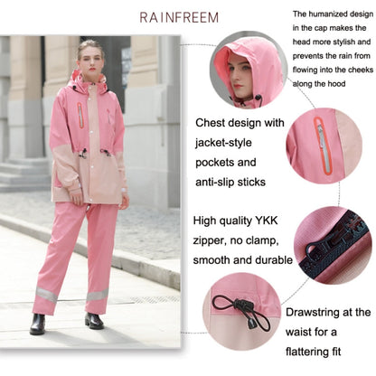 Ensemble imperméable réfléchissant et pantalon de pluie Rainfreem, taille : XL (gris)
