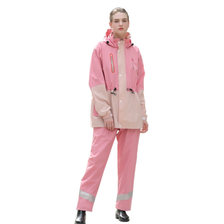Rainfreem Outdoor Reflective Fashion Split Raincoat Rain Pants Set, Size: XL(Pink)