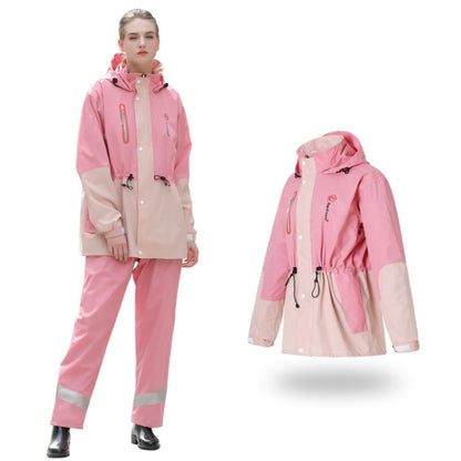 Rainfreem Outdoor Reflective Fashion Split Raincoat Rain Pants Set, Size: XL(Pink)