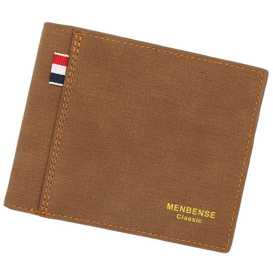 MenBense Portefeuille Homme Pliable Trois Volets en PU Givré Grande Capacité Rétro Tendance (Gris clair)