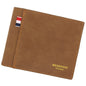MenBense Frosted PU Short Large Capacity Fashion Retro Three Fold Bag Men Wallet(Light-Light)