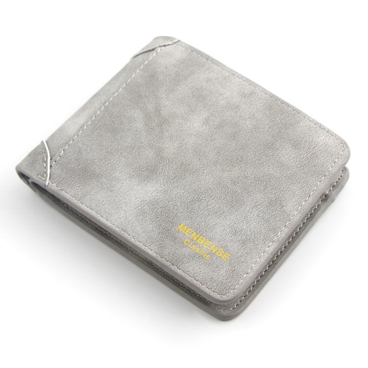 Portefeuille homme mat Menbense grande capacité à la mode décontracté (gris clair)