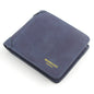 Menbense Matte Short Large Capacity Fashion Casual Adapter Male Wallet(Navy Blue)