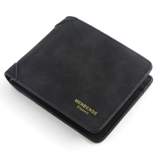Portefeuille Homme Menbense Mat Court Grande Capacité Mode Décontracté Adaptateur (Noir)