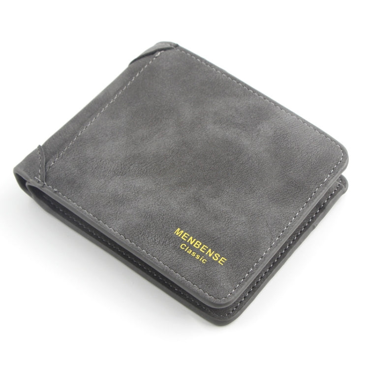 Menbense Matte Short Large Capacity Fashion Casual Adapter Male Wallet(Dark Gray)