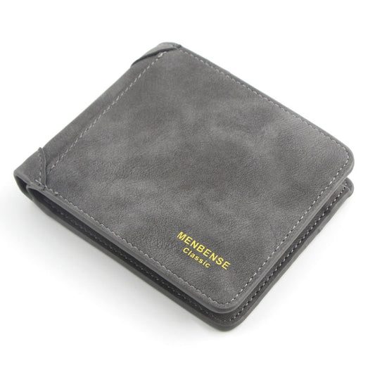 Portefeuille Homme Menbense Mat Grande Capacité Tendance Décontracté(Gris Foncé)
