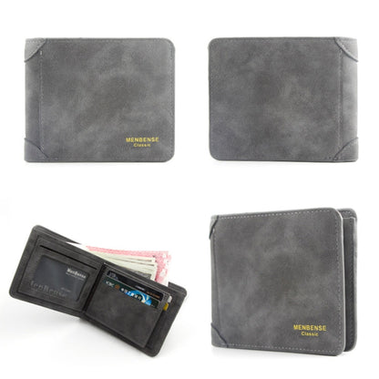 Menbense Matte Short Large Capacity Fashion Casual Adapter Male Wallet(Dark Gray)