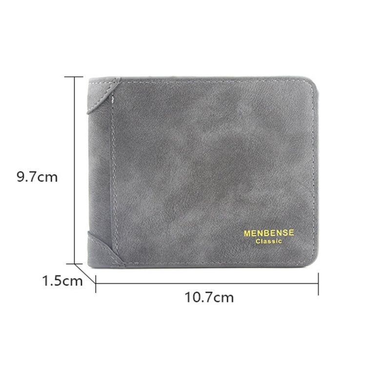 Portefeuille homme mat Menbense grande capacité à la mode décontracté (gris clair)