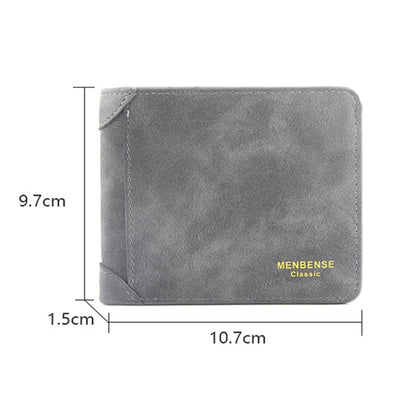 Menbense Matte Short Large Capacity Fashion Casual Adapter Male Wallet(Dark Gray)