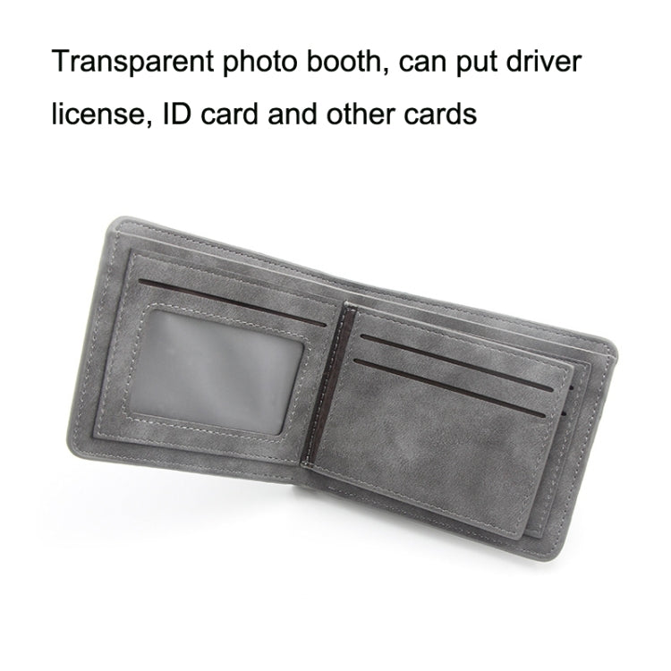 Menbense Matte Short Large Capacity Fashion Casual Adapter Male Wallet(Navy Blue)