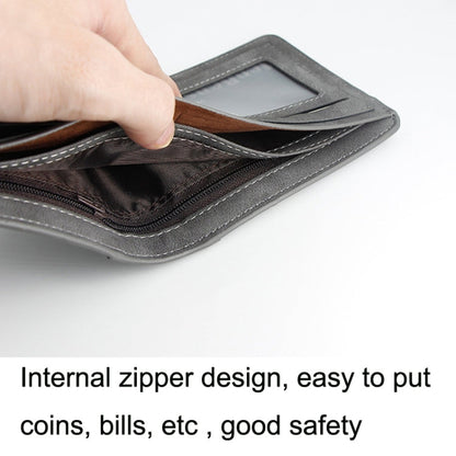 Menbense Matte Short Large Capacity Fashion Casual Adapter Male Wallet(Navy Blue)