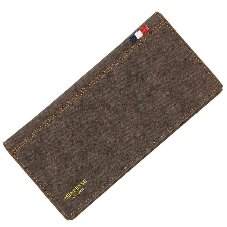 MenBense Matt Male Wallet Long Fashion Large Capacity Male Wallet(Dark Brown)