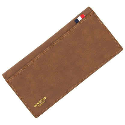 MenBense Matt Male Wallet Long Fashion Large Capacity Male Wallet(Light Brown)