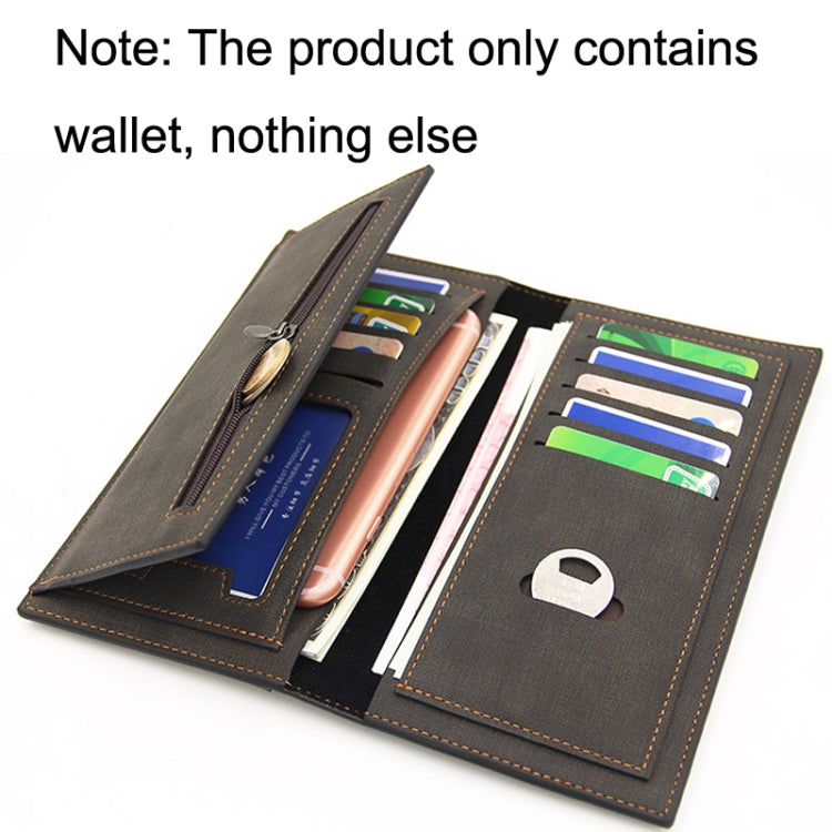 MenBense Matt Male Wallet Long Fashion Large Capacity Male Wallet(Dark Brown)
