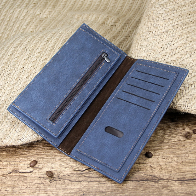MenBense Matt Male Wallet Long Fashion Large Capacity Male Wallet(Dark Brown)