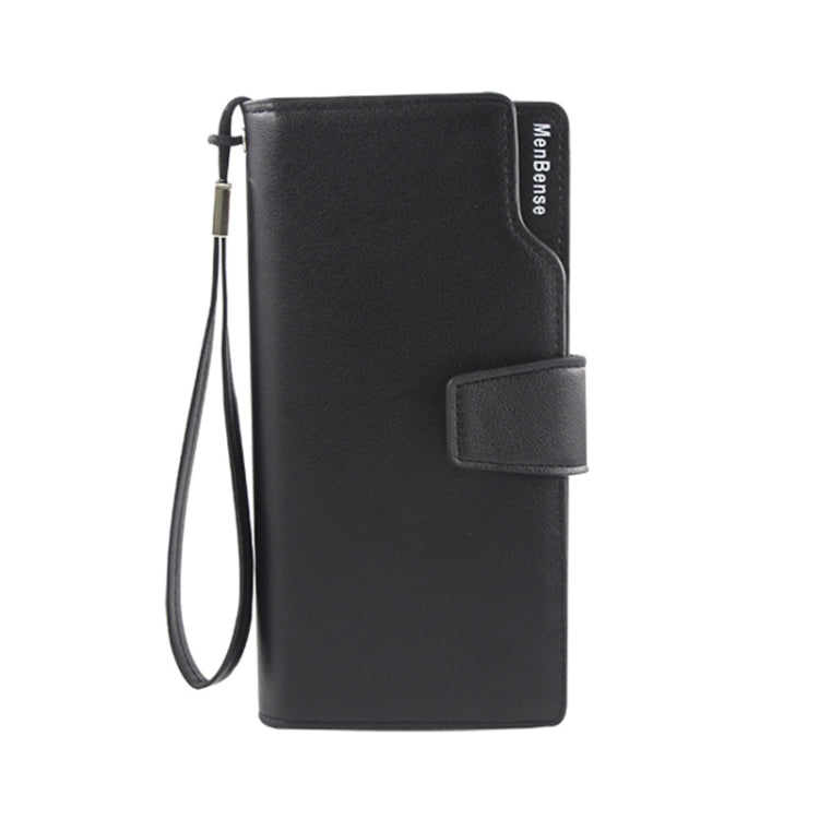 Menbense Fashion Business Simple Handbag PU Large Capacity Male Wallet(Black)
