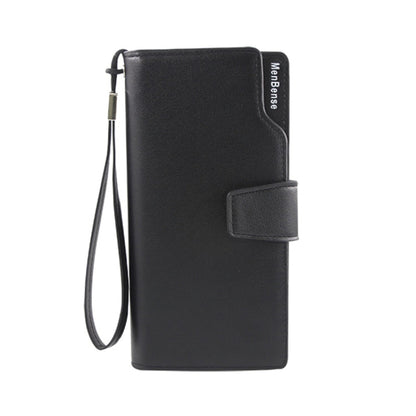 Menbense Fashion Business Simple Handbag PU Large Capacity Male Wallet(Black)