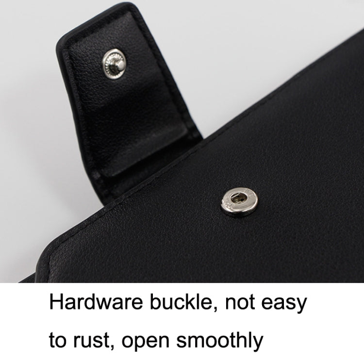 Menbense Fashion Business Simple Handbag PU Large Capacity Male Wallet(Black)